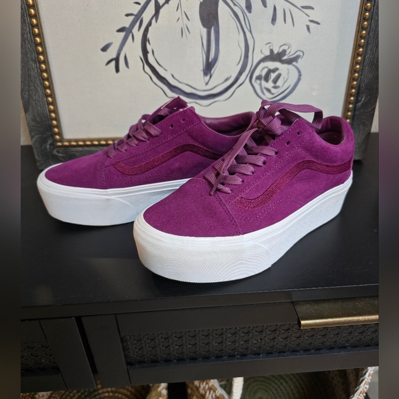Vans Shoes - Vans Old School Stackform Platform Suede Purple Size 7